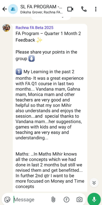 Parents Testimonial