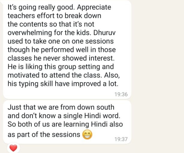 Parents Testimonial