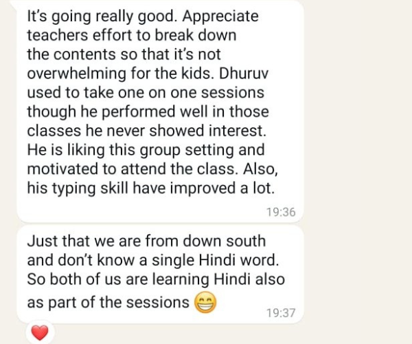 Parents Testimonial