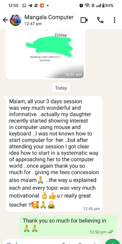 Parents Testimonial